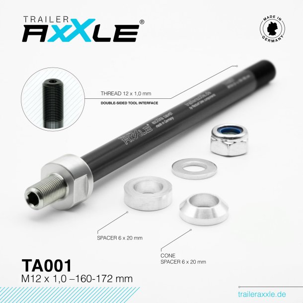 RADOXX Trailer AxXle TA001- M12x1,00 - 160-172mm