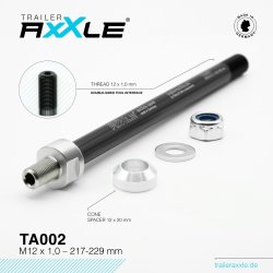 RADOXX Trailer AxXle TA002-M12x1.00 - 217-229mm