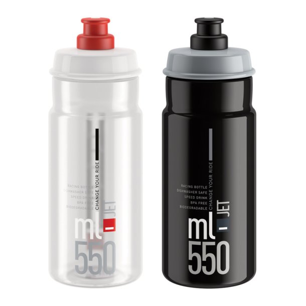 Elite Jet drikkeflaske SORT/GR 550ML